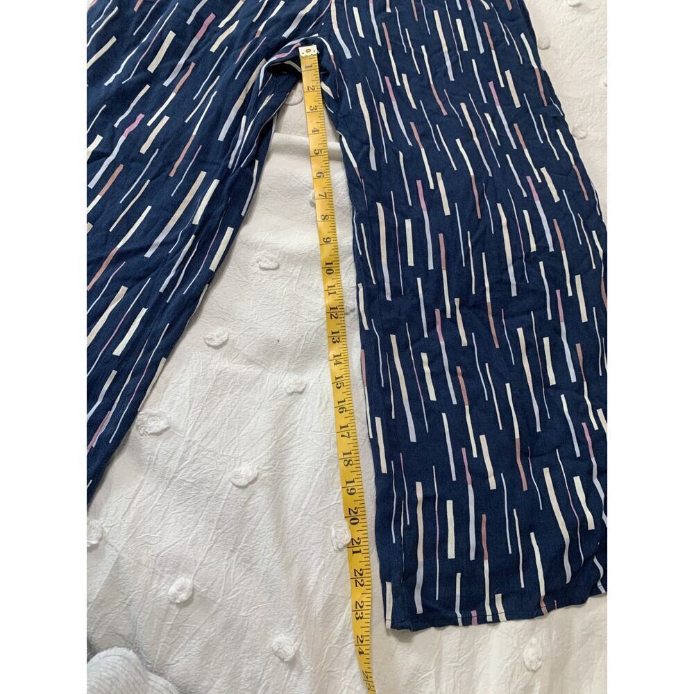 LuLu's True Radiance Navy Blue Multi Print Off the Shoulder Jumpsuit Size Small - Picture 6 of 10